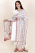 Kota Doria Dupatta In Floral Block Print